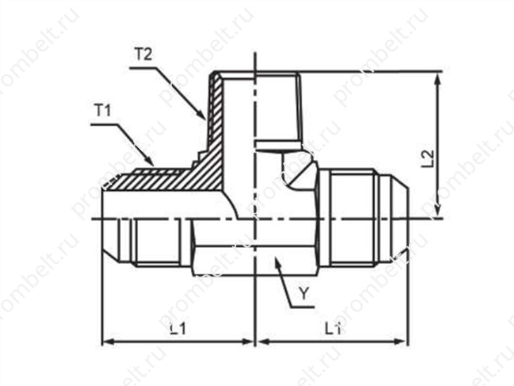 Ответвительный тройник JIC–NPT с наружной резьбой, SS316L, 1/4″–2″