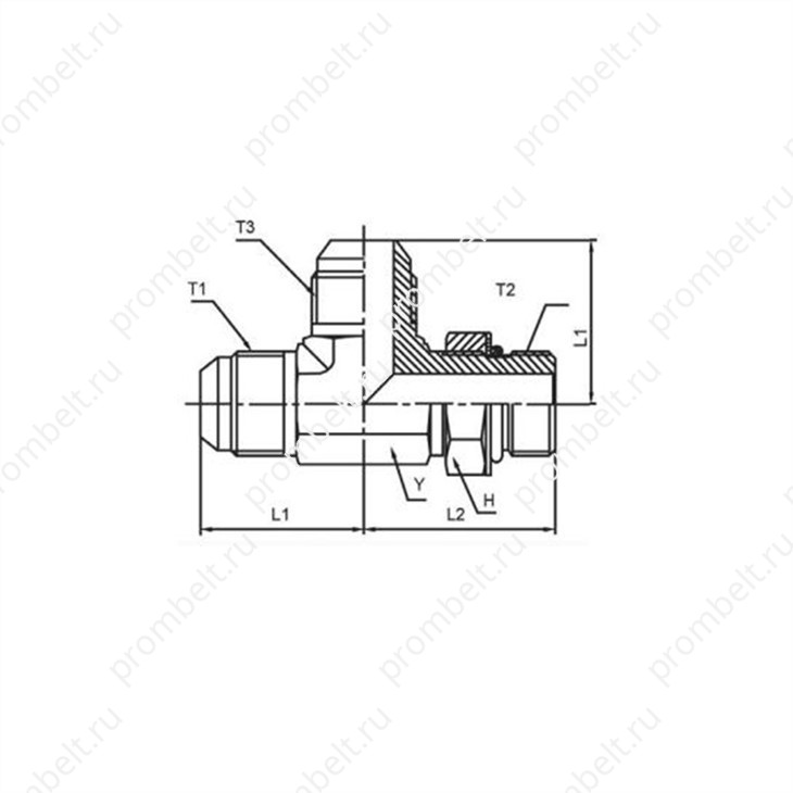 Регулируемый ответвительный тройник JIC–ORB–JIC серия 6804 SAE 070428 из нержавеющей стали 316