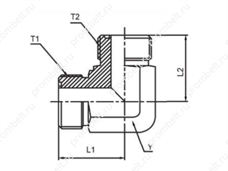 Угловой соединитель ORFS–ORFS с наружной резьбой, SS316L, 1/4″–2″
