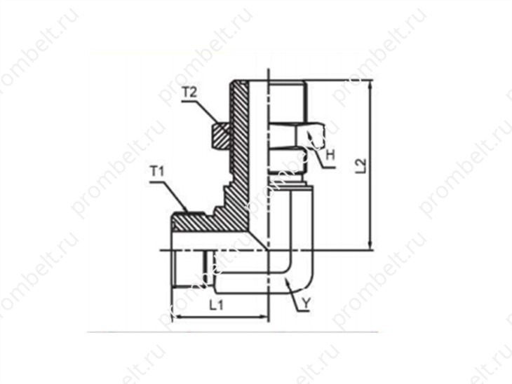 Переборочный угловой адаптер ORFS–ORFS SAE № 520701 размером 1/4″-2″