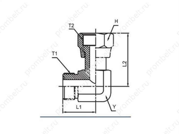 Угловой поворотный трубный фитинг ORFS наружная ORFS × внутренняя ORFS, SAE # 520221, 1/4″-2″