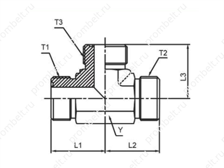 Тройник ORFS с наружной резьбой, SS316L, 1/4″–2″