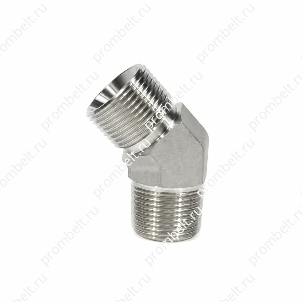 Угловой переходник 45° BSPP 60° на BSPT серия Q1BT4 из SS304, SS316 или SS316Ti