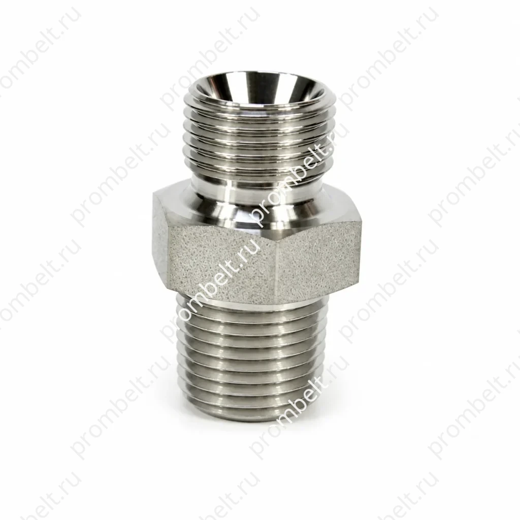 Прямой переходник серии Q1BT с BSPP 60° на BSPT, нержавеющая сталь SS304/SS316/SS316Ti