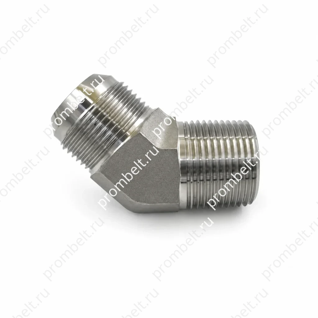 Угловой переходник 45° JIC–NPTF серия 2503 из нержавеющей стали SAE № 070302