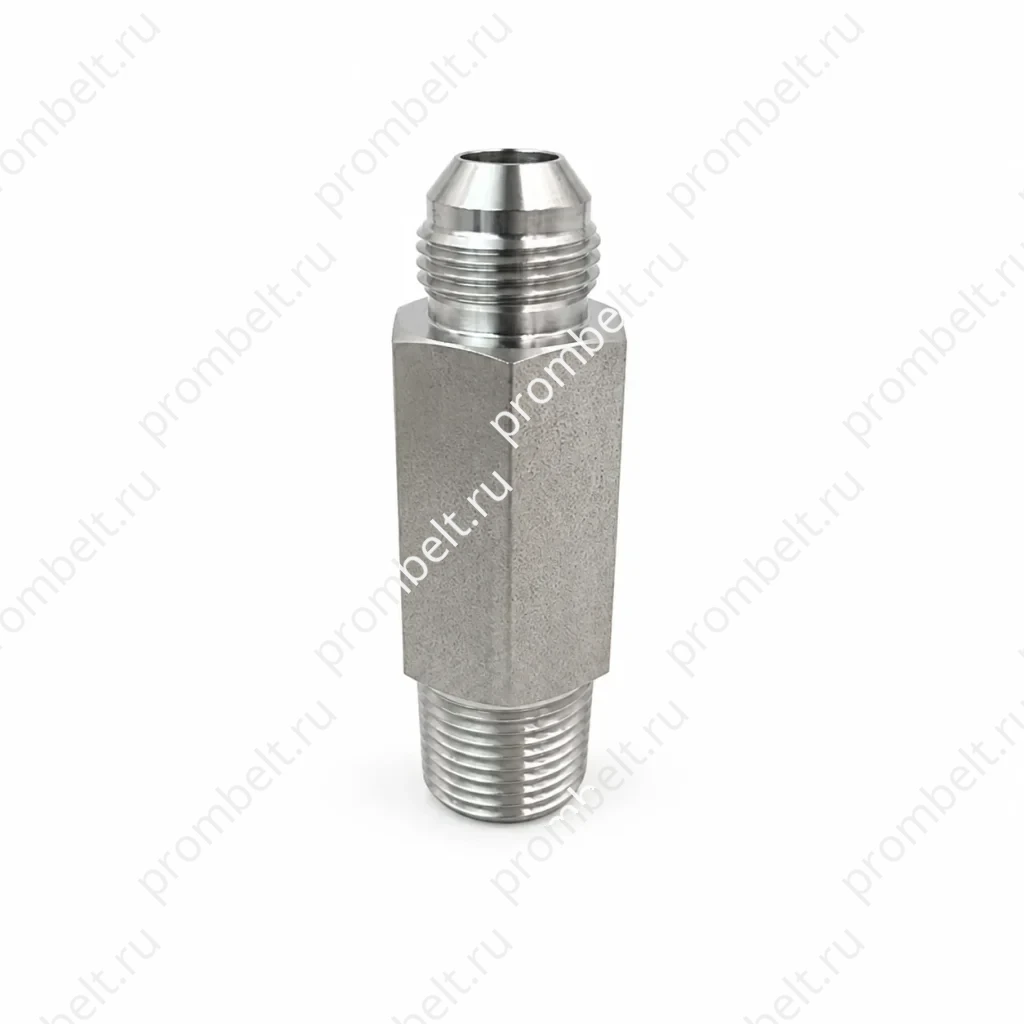 Прямой длинный переходник JIC 37° – NPT из нержавеющей стали 316