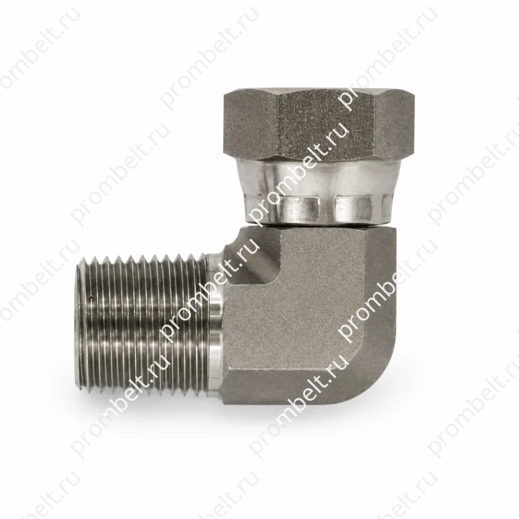 Угловой поворотный переходник 90° 1501 NPTF–NPSM из нержавеющей стали SAE № 140230