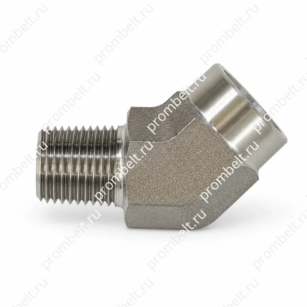 Угловой переходник 45° 5503 SAE № 140339 NPTF–NPSM из нержавеющей стали