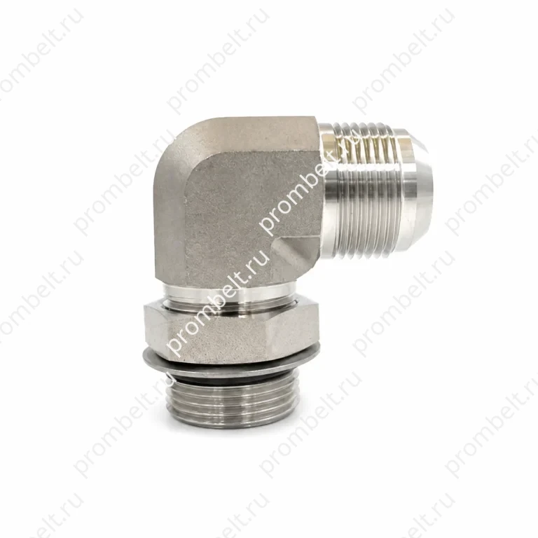 Угловой переходник 90° JIC на регулируемую резьбу с O-ring SAE № 070220 из нержавеющей стали