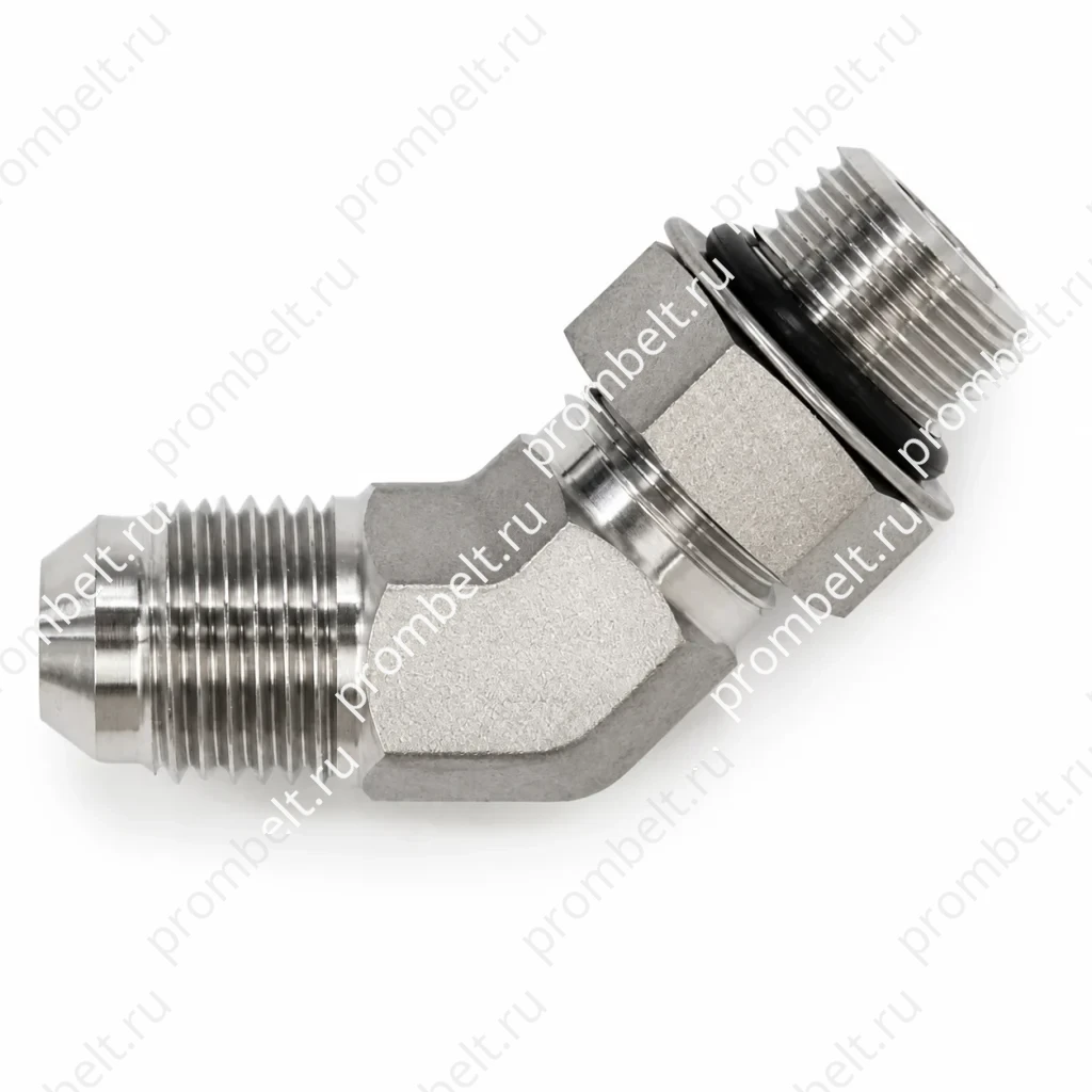 Угловой переходник 45° JIC–ORB серии 6802 SAE № 070320 из нержавеющей стали 304/316/316L