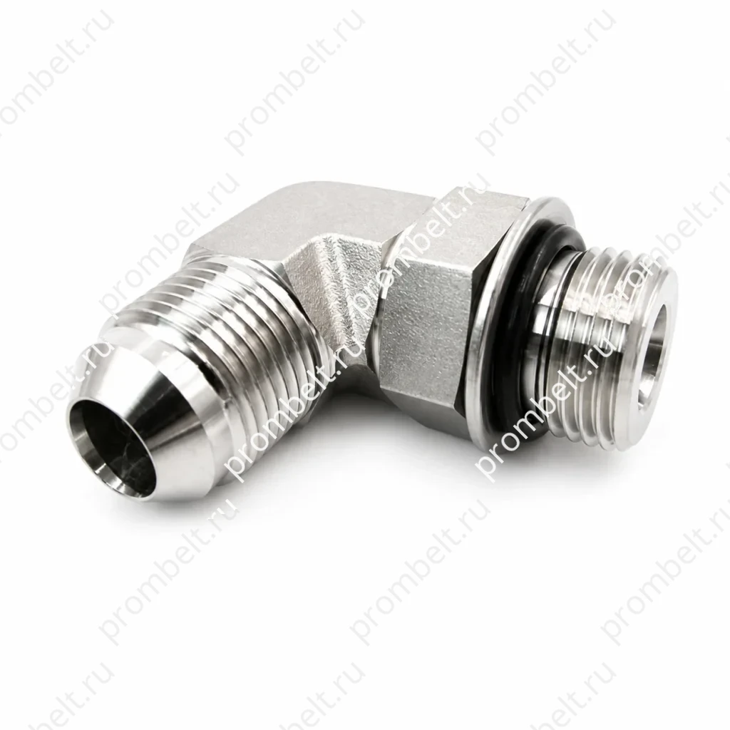 Угловой фитинг 90° JIC–ORB SAE № 070220 из нержавеющей стали