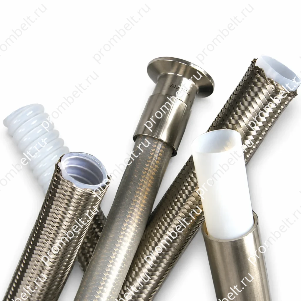 Гладкая и гофрированная трубки PTFE и металлическая оплётка рукавов